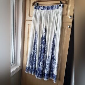 Blue and White Patterned Women's Skirt